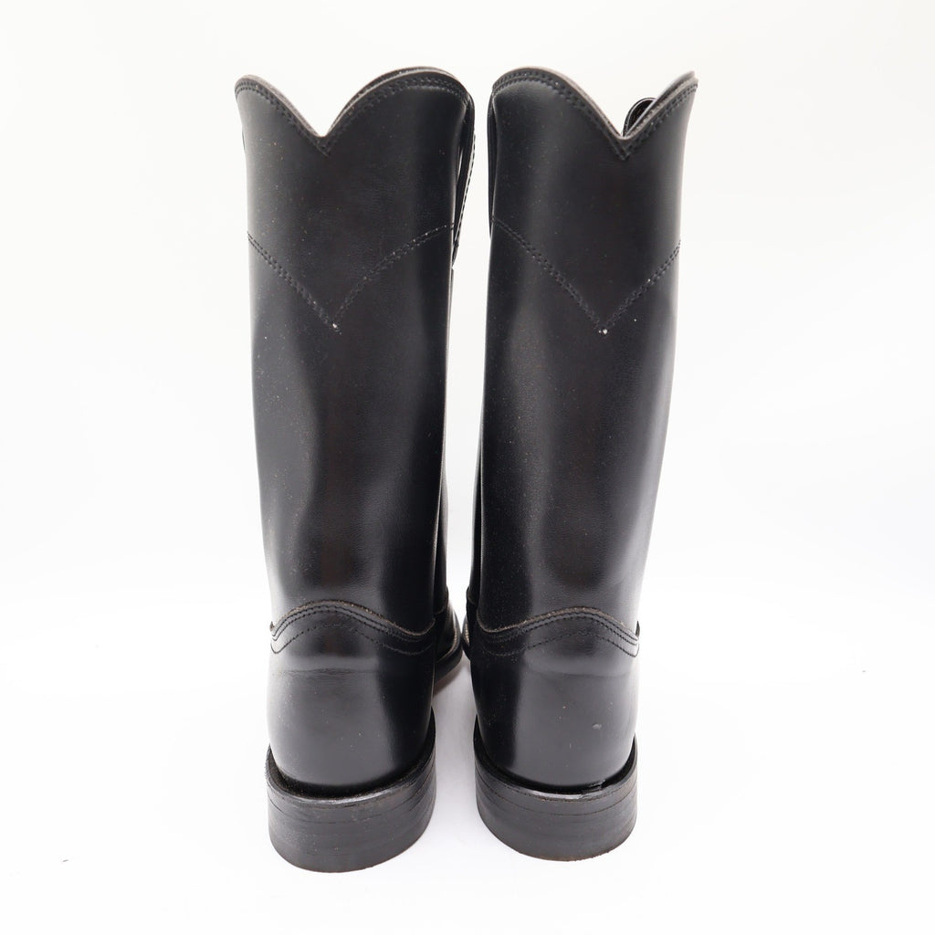 Justin Vintage Cowboy Boots Womens 6 Black Leather Deadstock NIB 3703L - take2supply