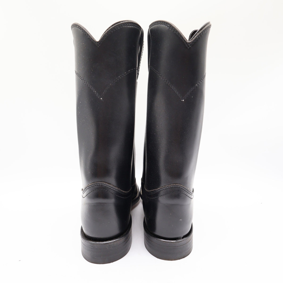 Justin Vintage Cowboy Boots Womens 6 Black Leather Deadstock NIB 3703L - take2supply