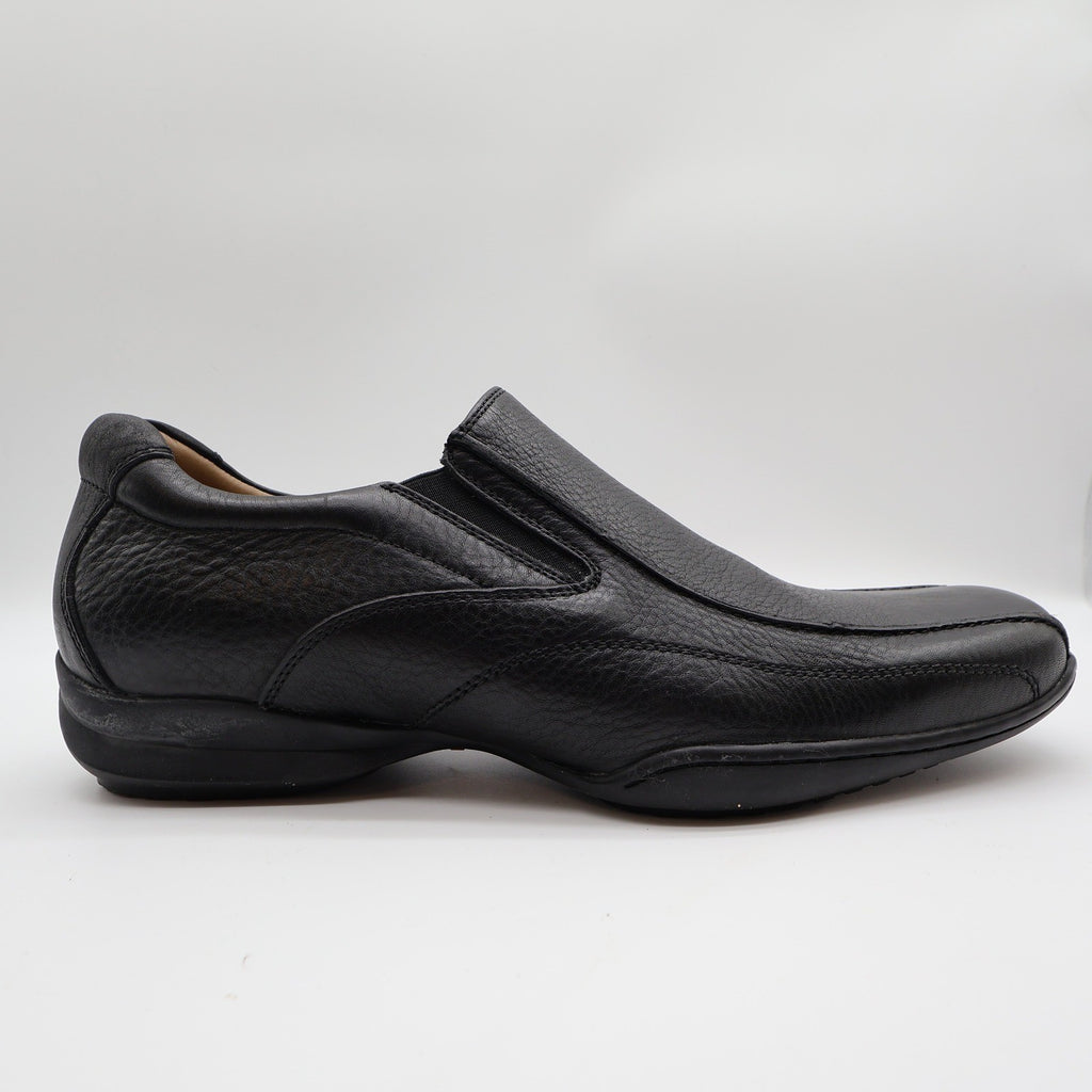 Hush Puppies Santiago Men 12 Black Leather Slip On Loafer Shoes H100530 Bounce - take2supply