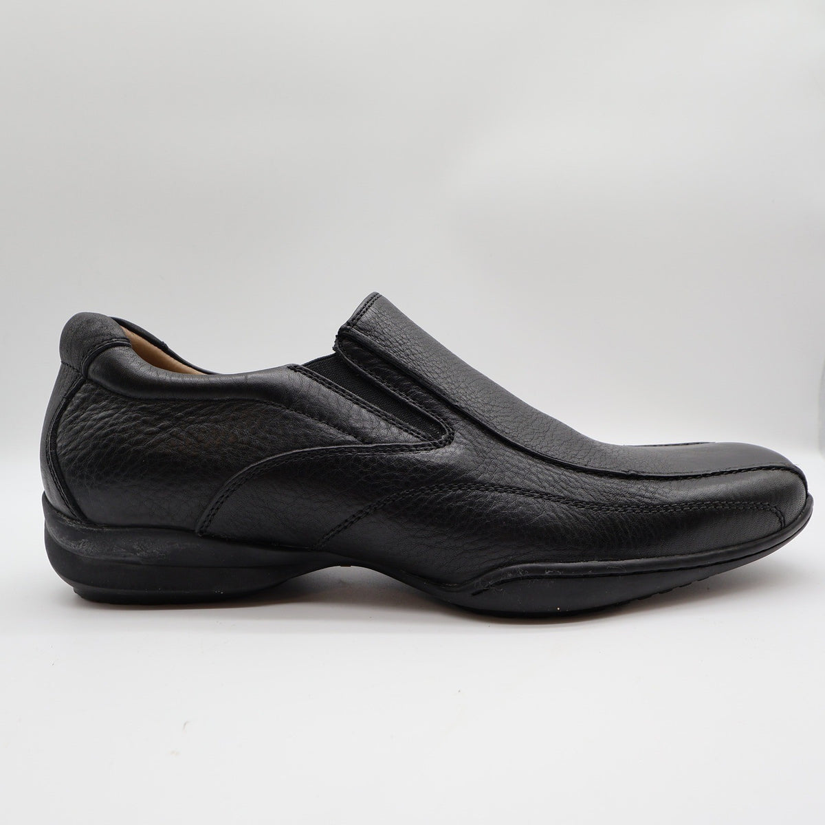 Hush Puppies Santiago Men 12 Black Leather Slip On Loafer Shoes H100530 Bounce - take2supply