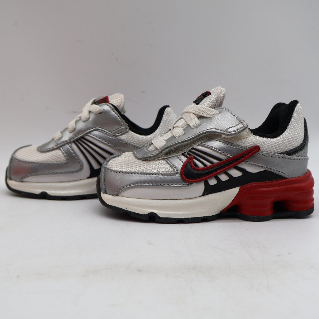 Nike Shox Turbo 8 TD Toddler 4.5C 2008 Silver Red Running Shoes 344934-101 - take2supply