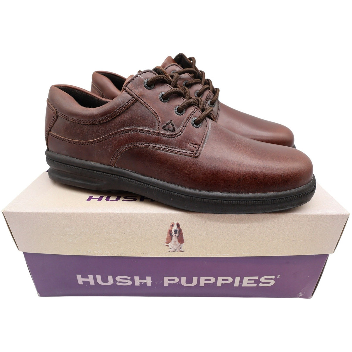 Hush Puppies Glen Casual Oxford Shoes Mens 10 M Dark Brown Leather Lace Up 19078 - take2supply