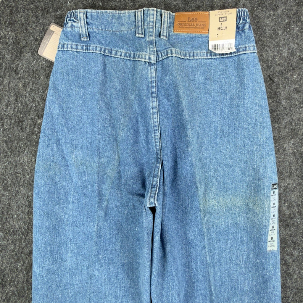 Lee Y2K Side Elastic Jeans Womens 8 Medium Blue Denim NWT Pepper Stone Relaxed - take2supply