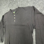 Ferruche Henley Shirt Mens M Black 100% Cotton Long Sleeve Casual New - take2supply