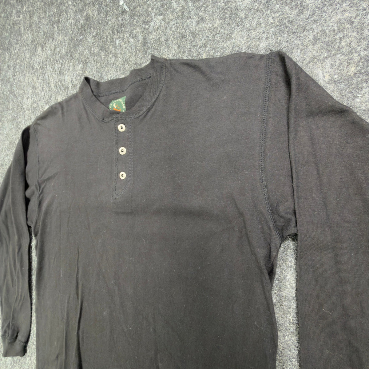 Ferruche Henley Shirt Mens M Black 100% Cotton Long Sleeve Casual New - take2supply