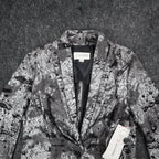 Erin London Blazer Jacket Womens Small NWT Gray Abstract Knit Single Button - take2supply