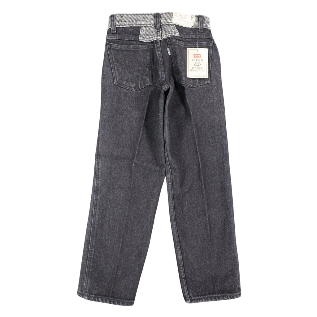 Levis Tapered Leg Jeans Womens 9 VTG 90s Black Reverse Silhouette Striped Denim - take2supply