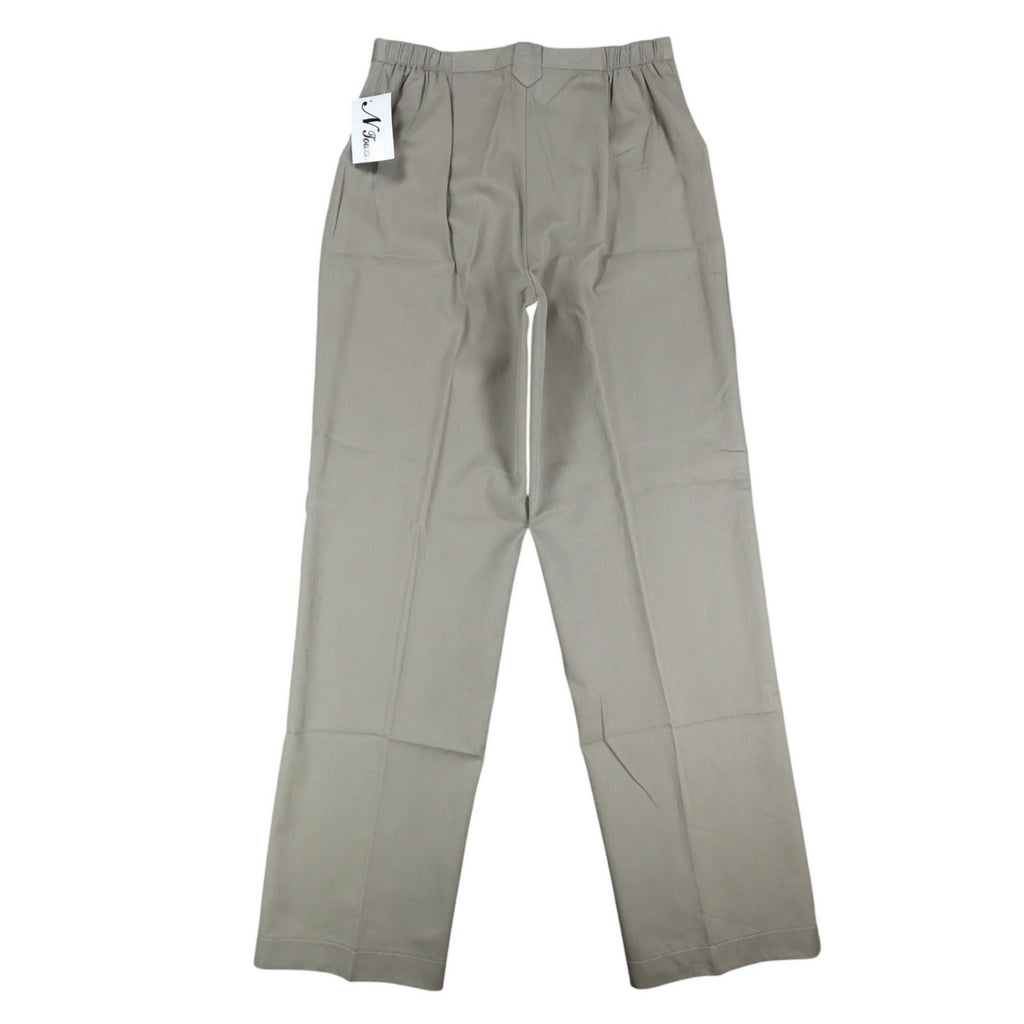 N Touch Pants Womens 10 Green Cotton Tencel Elastic Back Straight Leg 551M NWT - take2supply