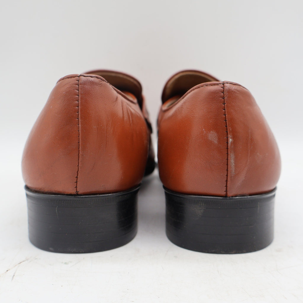 Barclay Penny Loafers Mens 8.5 D Vintage Brown Leather Moc Toe Made in USA - take2supply