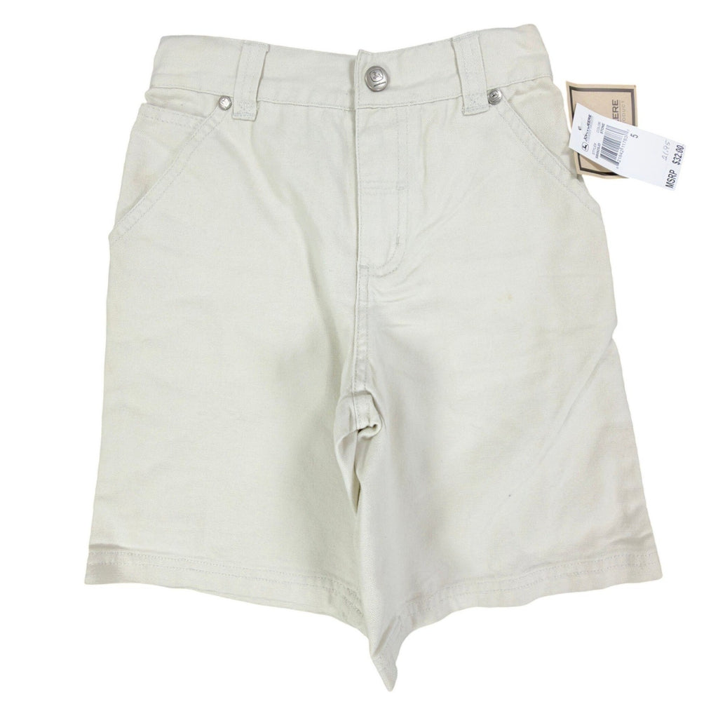 John Deere Carpenter Shorts Boys 5 Stone Cotton Canvas NWT Deadstock - take2supply