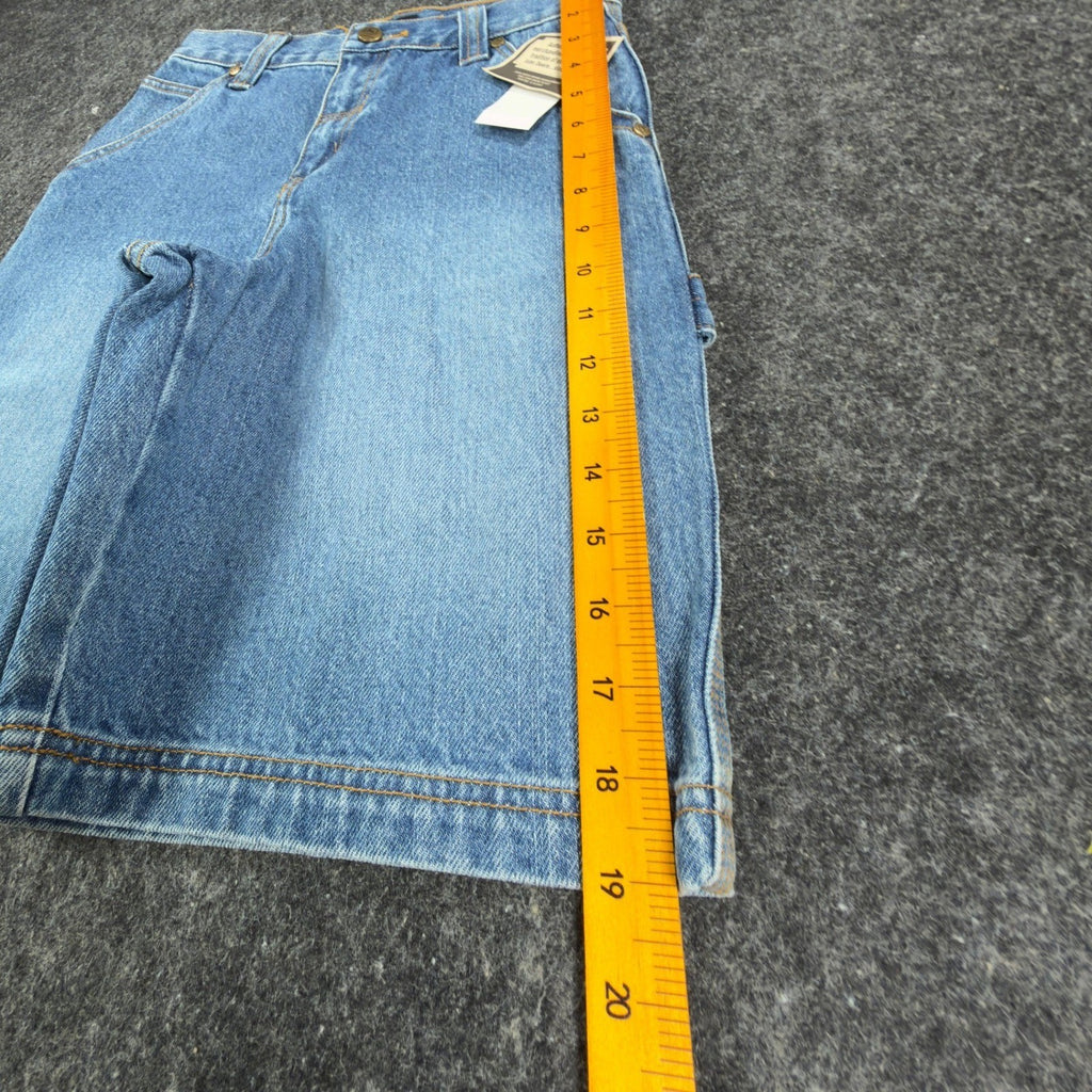 John Deere Y2K Carpenter Shorts Girls 10 Blue Stone Wash Denim NWT - take2supply