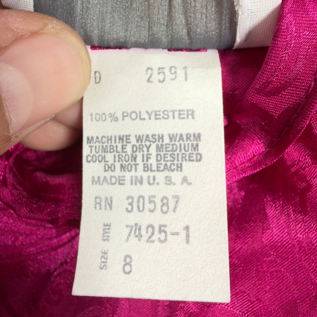 Laura Mae Vintage 80s Blouse Womens 8 Pink Polyester NWT - take2supply