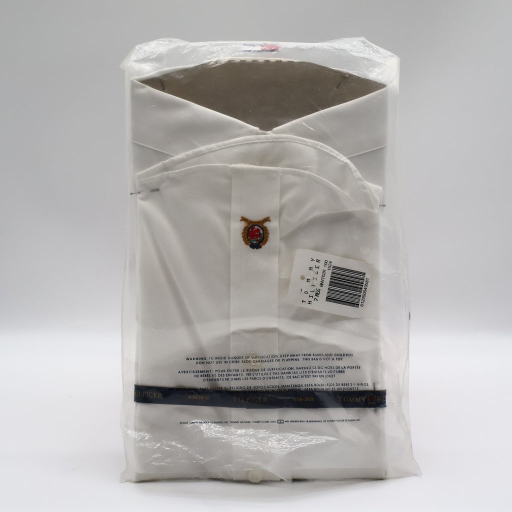 Tommy Hilfiger Dress Shirt Boys 7 White Cotton Non Iron Long Sleeve NWT Packaged - take2supply