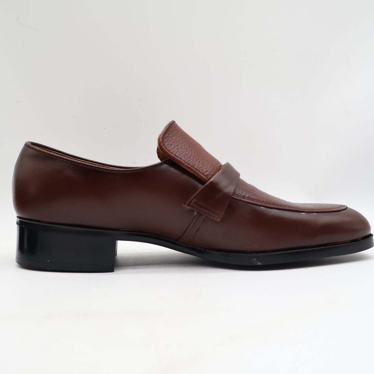 Barclay Loafers Mens 7.5 D Vintage Brown Leather Slip On Dress Shoes 95182 - take2supply