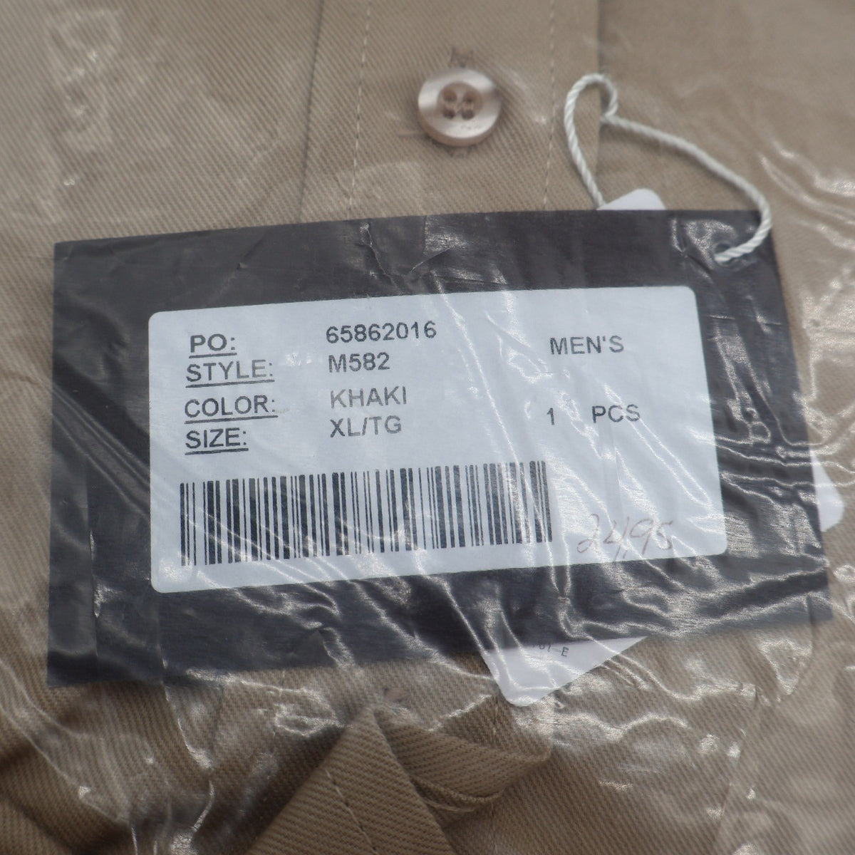 Harriton Button Down Shirt Mens XL Khaki Cotton Teflon Fabric Protector M582 - take2supply