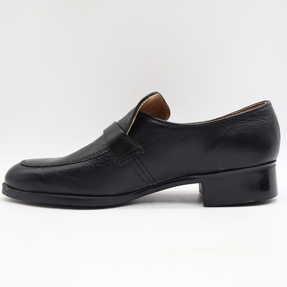 Barclay Slip On Loafers Mens 7 D Vintage Black Leather PermaSole USA 95183 - take2supply