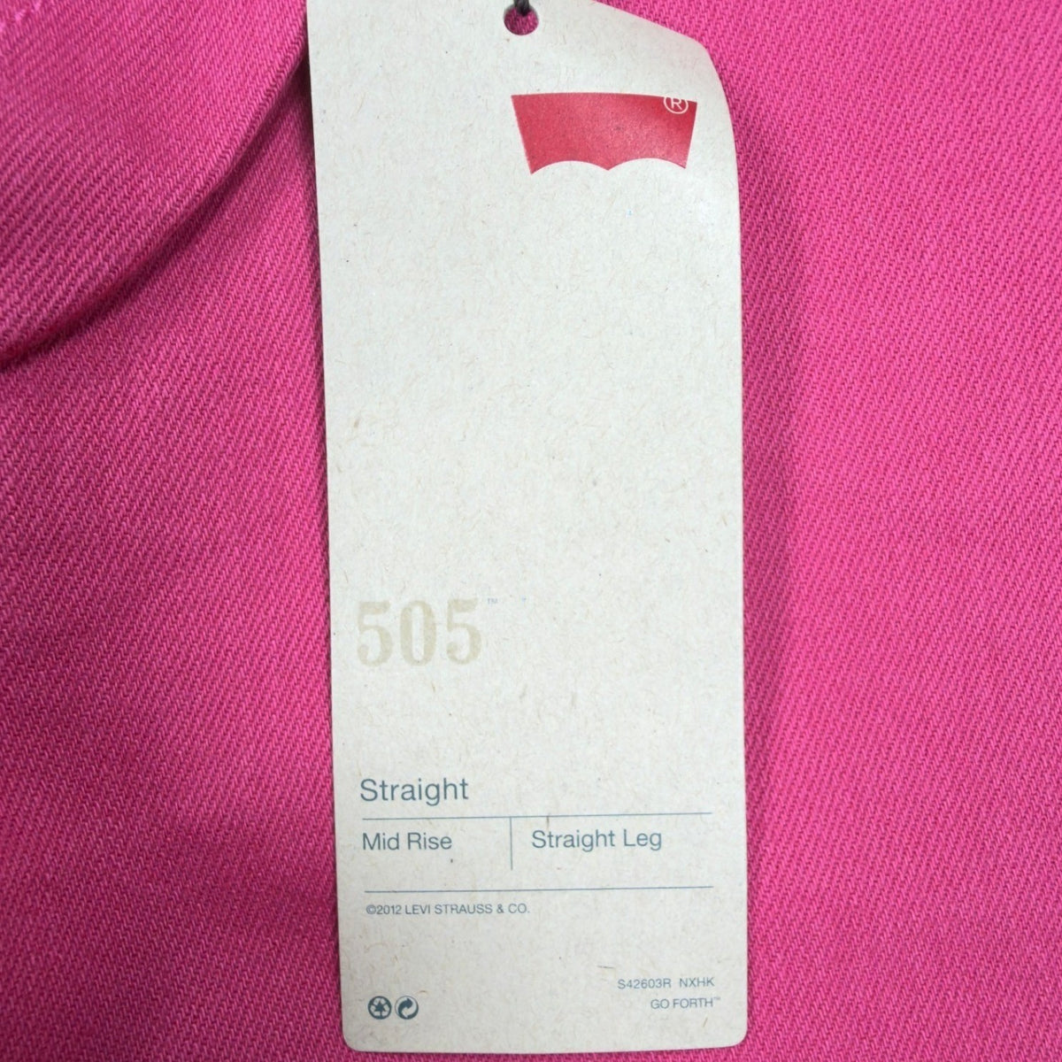 Levi's 505 Straight Leg Jeans Womens 12 Pink Cotton Blend NWT - take2supply