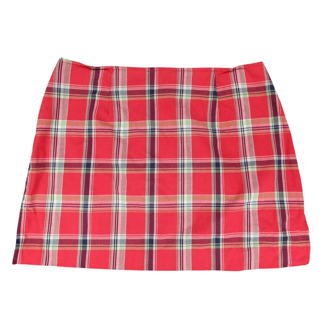 A. Byer Plaid Mini Skirt Womens 13 Vintage 90s Y2K Red Cotton Blend NWT USA - take2supply