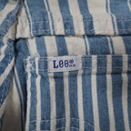 Lee Striped Denim Shorts Girls 8 Slim Vintage 90s USA Deadstock Blue White - take2supply