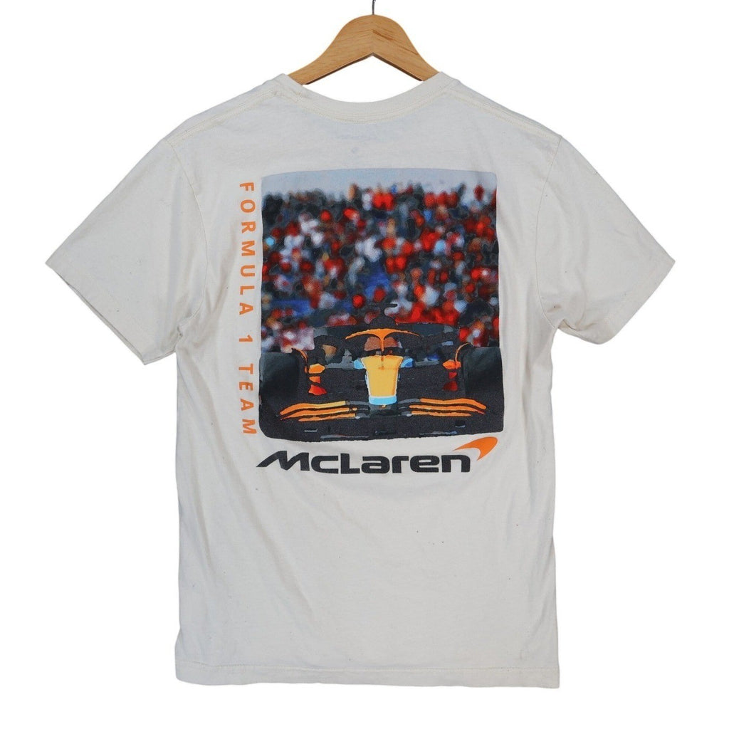 McLaren T Shirt Mens Small White Excellent Formula 1 Racing Graphic Tee - take2supply