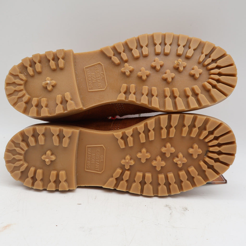 Walker Hiking Boots Kids 4 Vintage 70s Brown Suede Red Laces Pliotuf USA New - take2supply