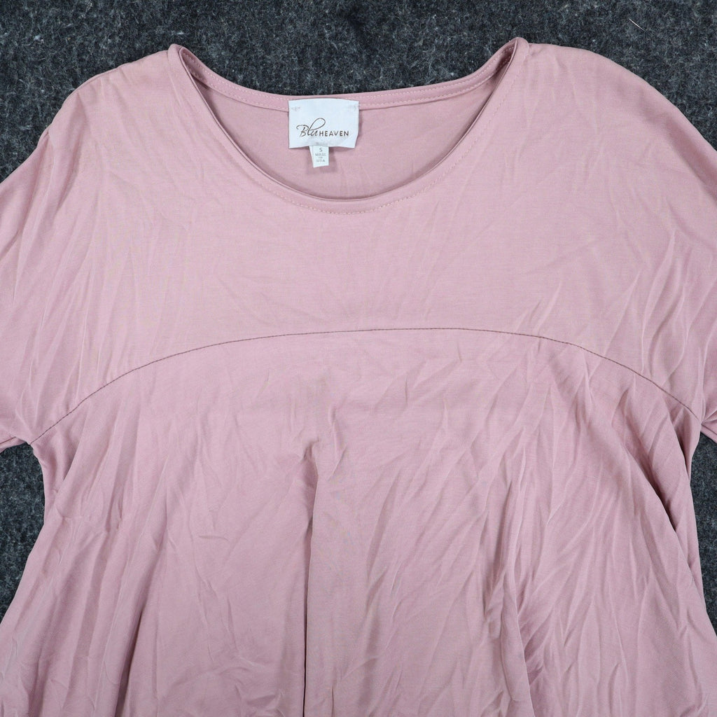 Blu Heaven Tunic Top Womens Small Mauve Pink Modal Blend High Low Babydoll Flowy - take2supply