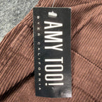 Close-up of the Amy Too logo side of the hangtag