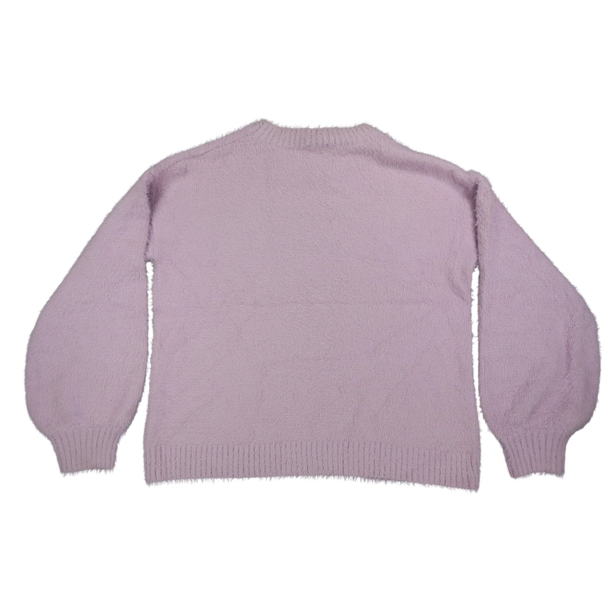 Hem & Thread Weekend Sweater Womens Large Lavender Fuzzy Eyelash Knit Graphic - take2supply