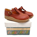 Candy Kids T-Strap Shoes Toddler 7 Vintage Brown Faux Leather USA Deadstock - take2supply
