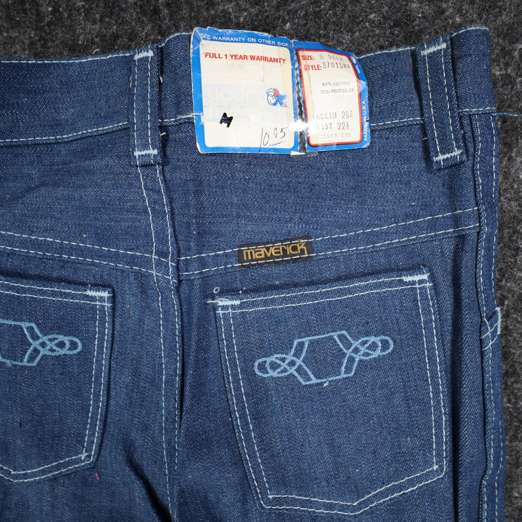 Vintage Young Maverick Boys Jeans 8 Slim Blue Flare Leg USA NWT - take2supply