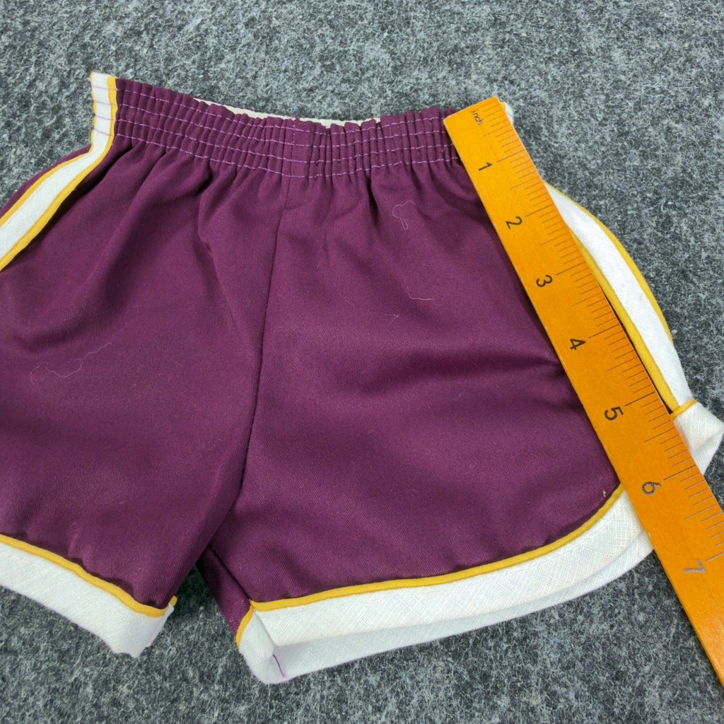 Vintage 80s Dolphin Shorts Baby 9 Months Purple Yellow White Retro Gym New - take2supply