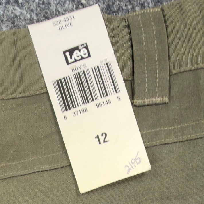 Lee Pipes Cargo Pants Boys 12 Vintage 90s Y2K Olive Green Zip Off Convertible - take2supply