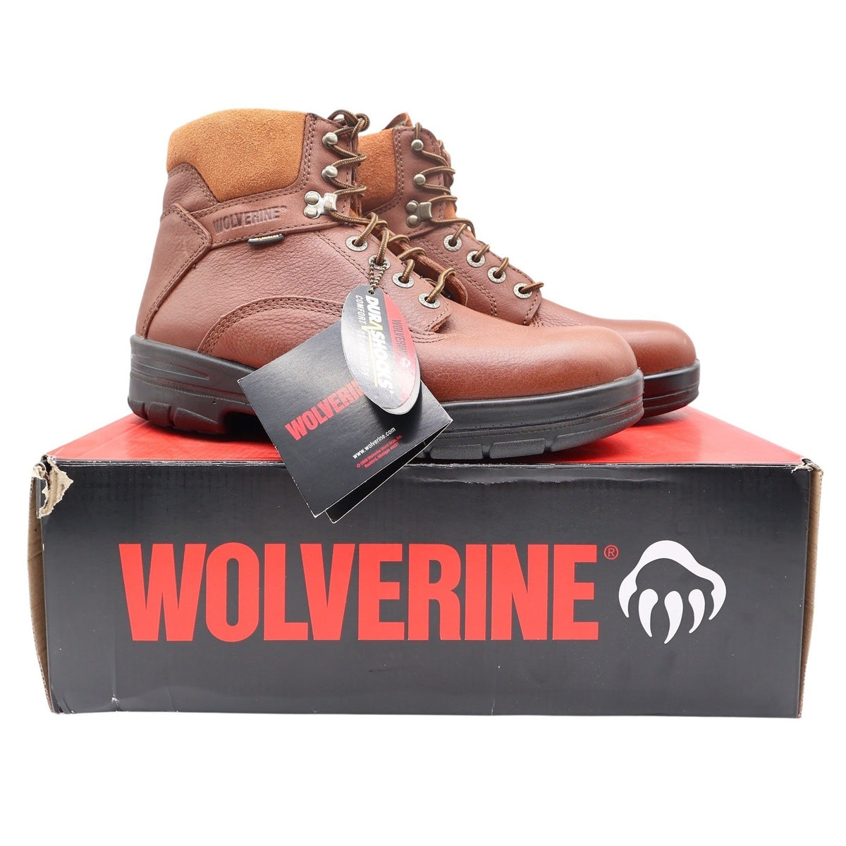 Wolverine DuraShocks SR Work Boots Men 9M Brown Leather New NWT W03122 - take2supply