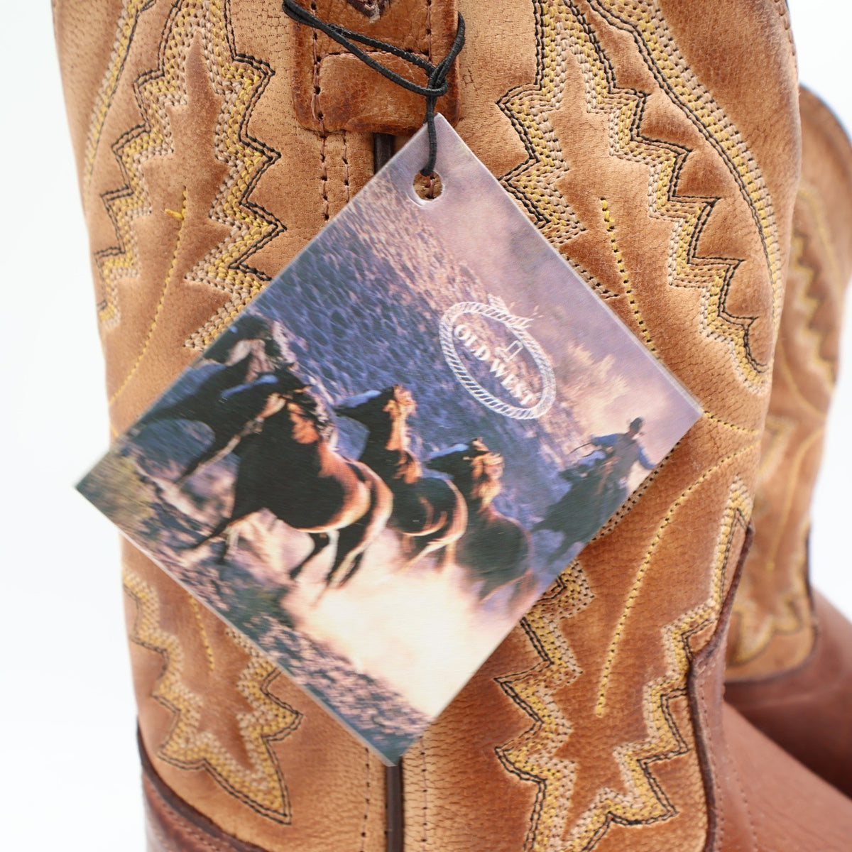 Old West 1936 Western Boots Kids 3.0 Brown Leather NWT - take2supply