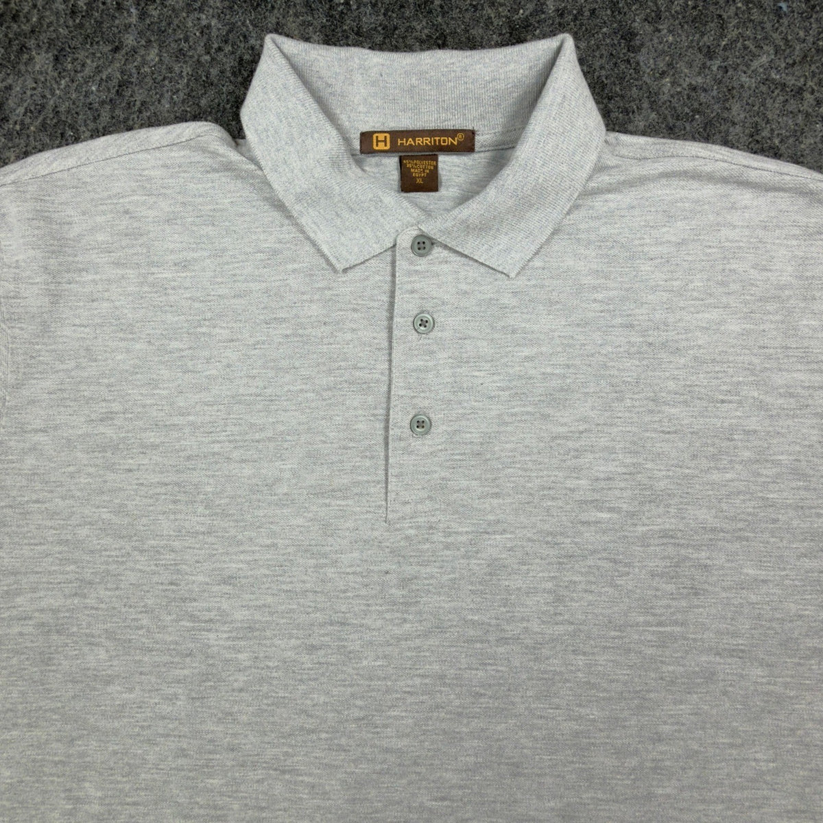 Harriton Long Sleeve Polo Mens XL Gray Cotton Blend M265L New No Tags - take2supply