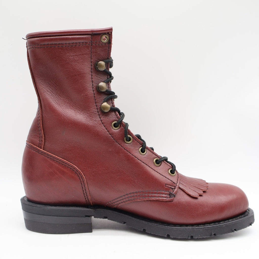 Double-H Boots Packer Boots 7 M Vintage Burgundy Leather Aero-Glide 7 USA 9313 - take2supply