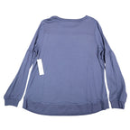 Erin London Top Womens L Blue Viscose Spandex Rhinestone Puff Sleeve NWT - take2supply