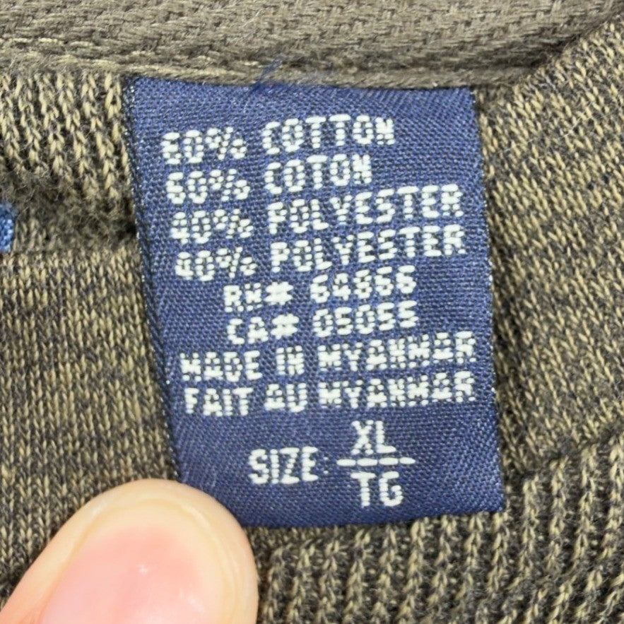 Ferruche Y2K Long Sleeve Shirt Mens XL Olive Green Striped Pullover NWT C417 - take2supply