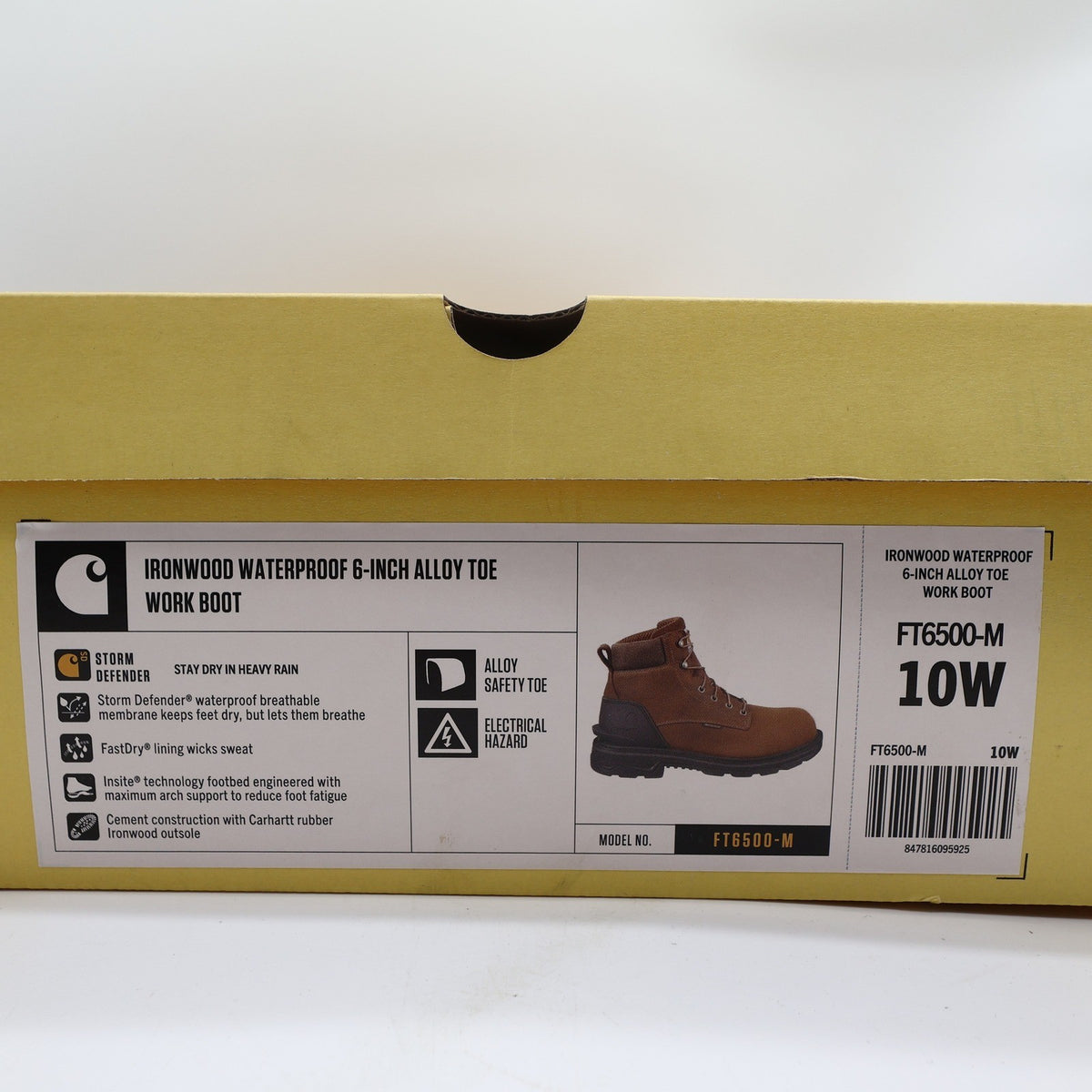 Carhartt Ironwood Work Boot Mens 10W Brown Alloy Toe Waterproof Leather NEW - take2supply