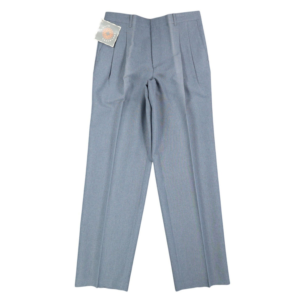 Levi's Travellers Trousers Mens 34x32 Vintage 80s Blue Gray Pleated Deadstock - take2supply