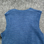 Southern Lady Vintage Sweater Vest Womens M Blue Leaf Embroidered Deadstock NWT - take2supply