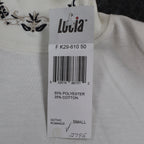 Lucia Mock Neck Top Womens Small Vintage 90s Ivory Embroidered Deadstock NWT - take2supply