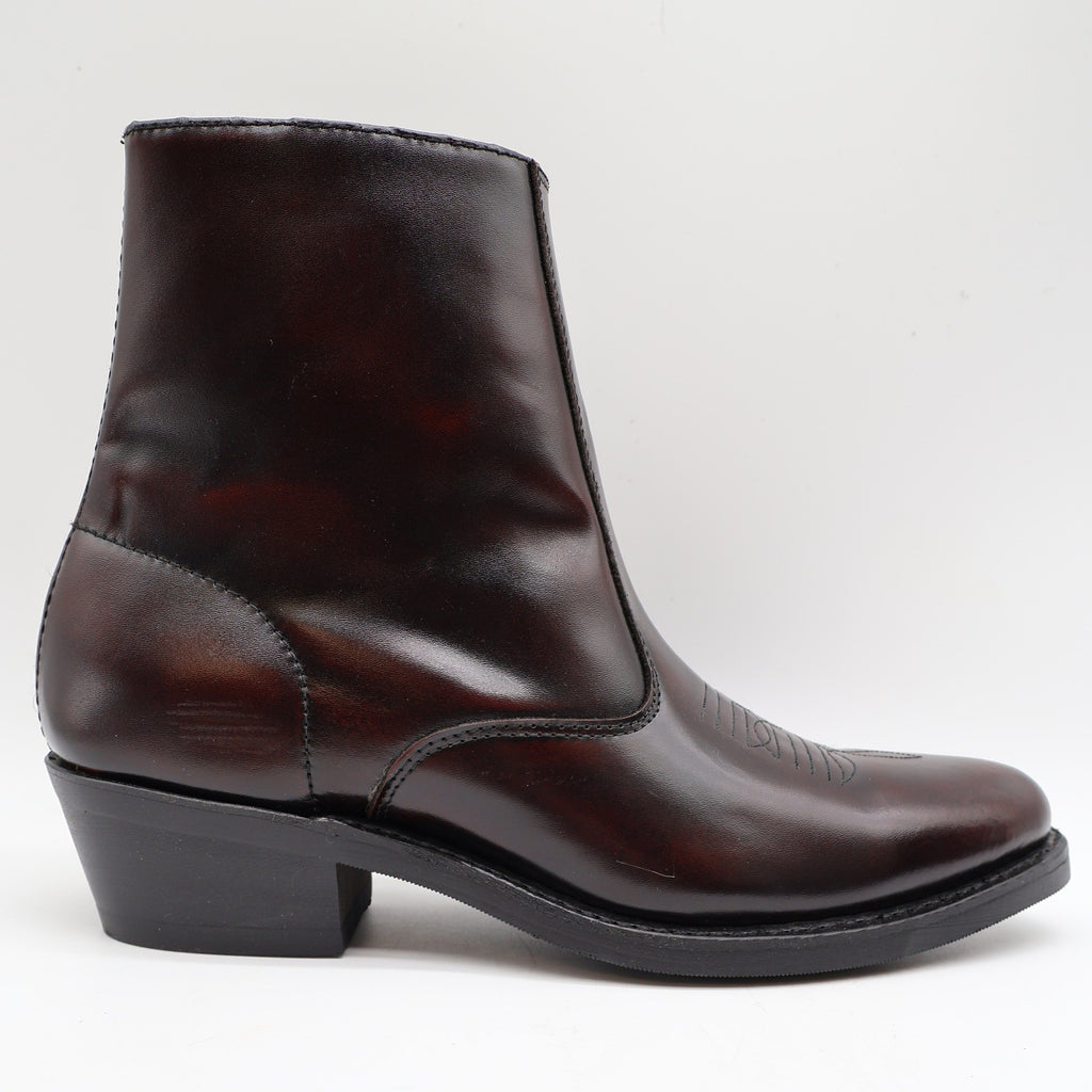 Laredo Zip Trucker Boots Mens 9.5 D Burnt Apple Leather Western Cowboy 62008 - take2supply