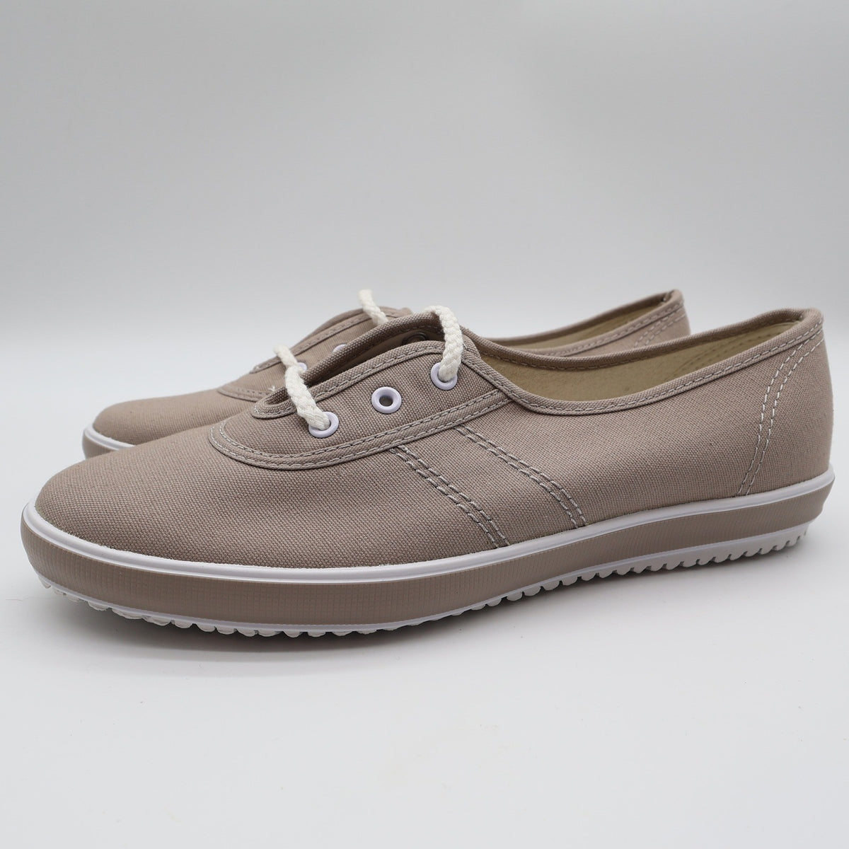 Grasshoppers Skiff Stone Sneakers Women 7.5 W Taupe Canvas Low Top Shoes EF9201 - take2supply