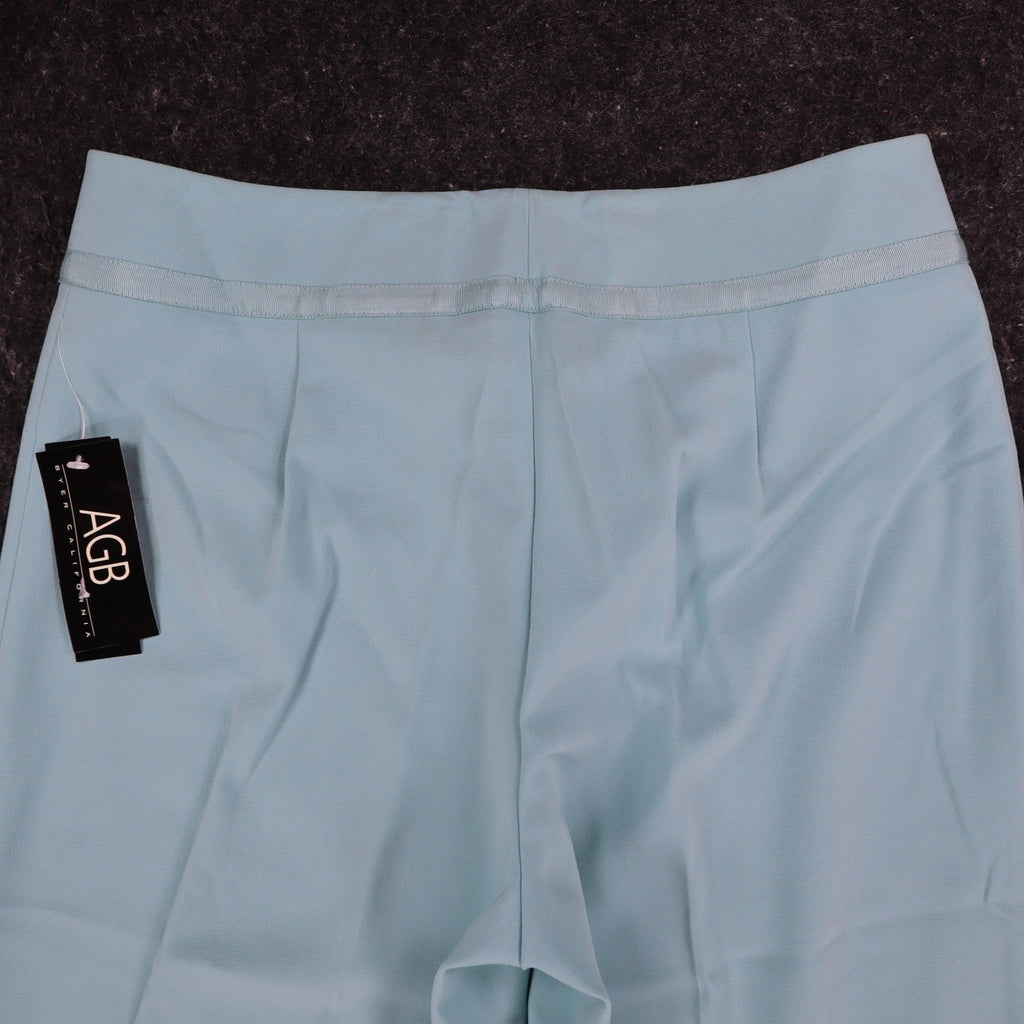 AGB Byer California Dress Pants Womens 10 Y2K Aqua Blue Stretch Wide Leg Flare - take2supply