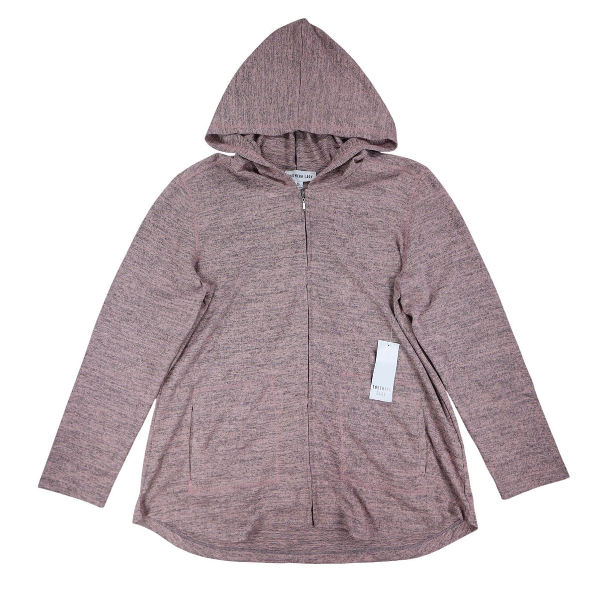 Southern Lady Womens XL Pink Marled Full Zip Hoodie Long Sleeve NWT - take2supply