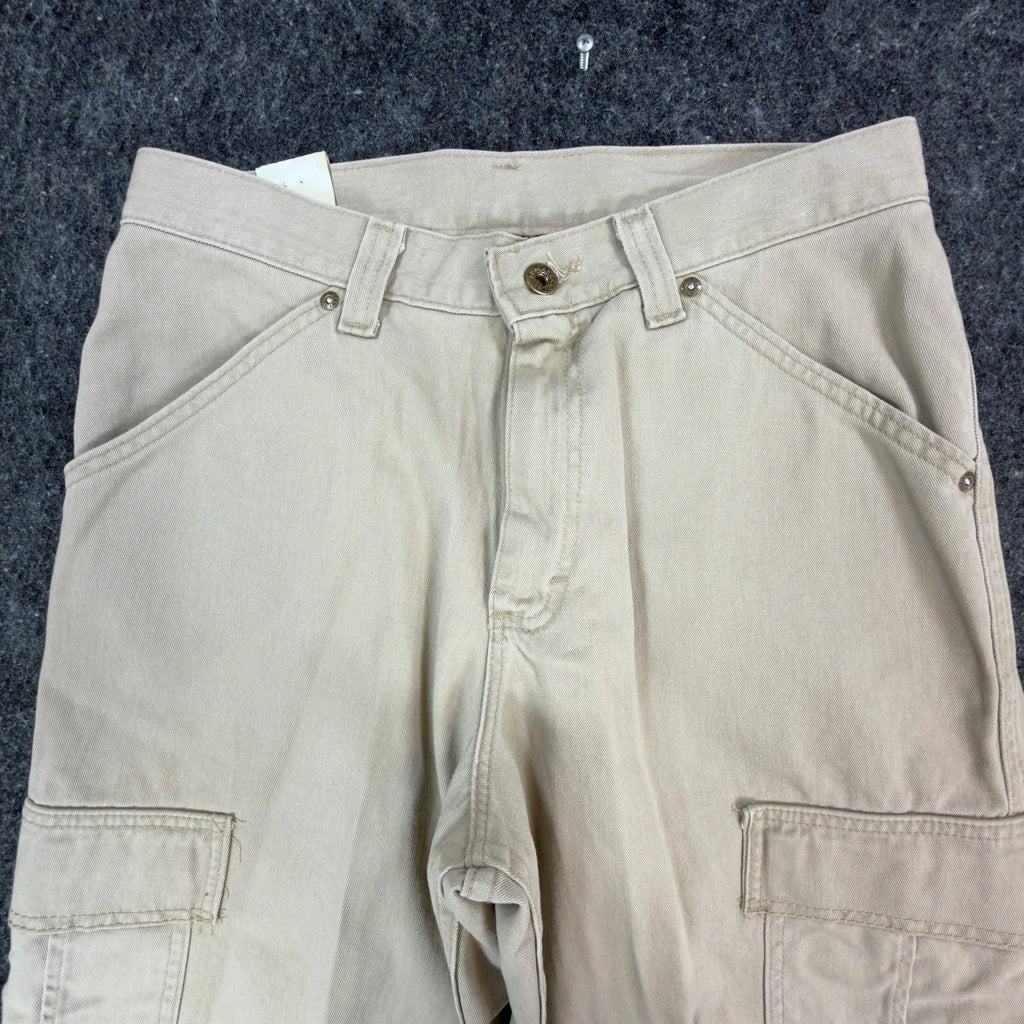 Lee Dungarees Cargo Shorts Mens 29 Khaki Cotton Relaxed Vintage 90s Made in USA - take2supply