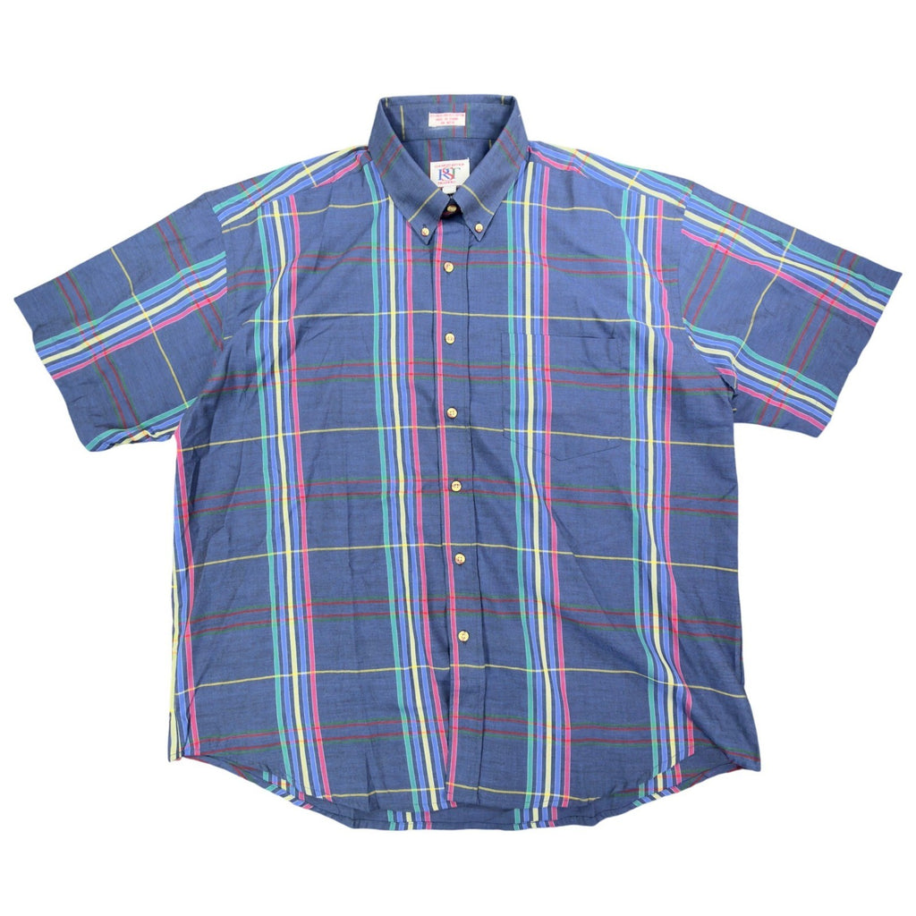 Salmon River Traders 90s Plaid Shirt Mens XL Blue Cotton Blend New C446 - take2supply