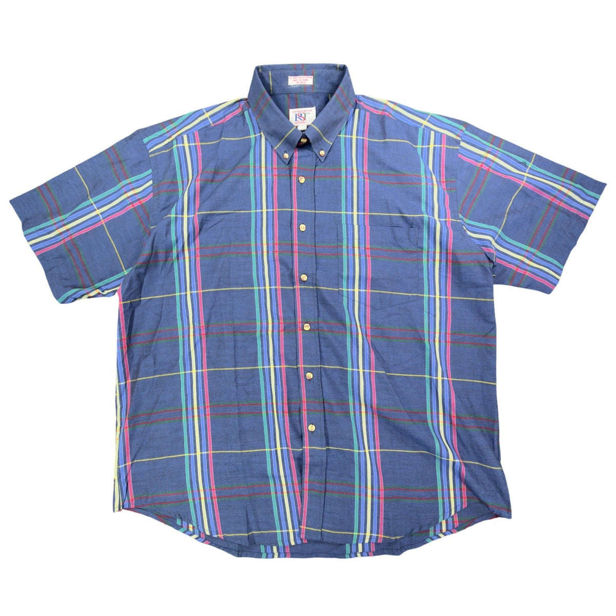 Salmon River Traders 90s Plaid Shirt Mens XL Blue Cotton Blend New C446 - take2supply