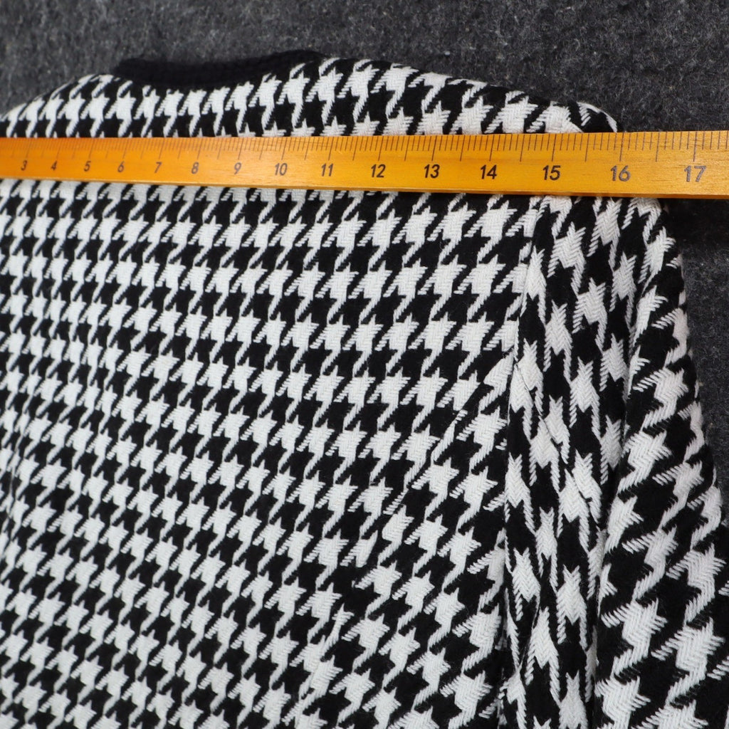 Larry Levine Houndstooth Jacket Womens Size S Black Cream Zip Pockets NWT - take2supply